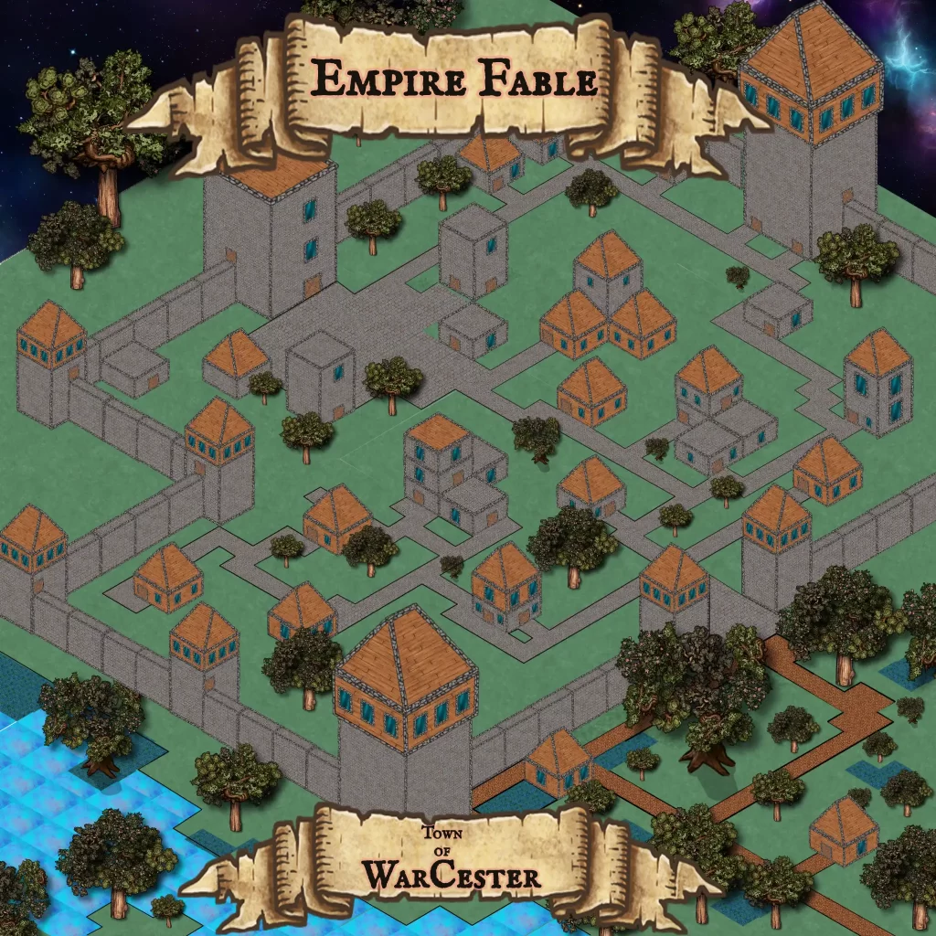 Empire Fable Town of WarCester Isometric Map