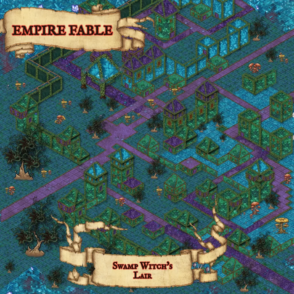 EmpireFable Lair of the Swamp Witch Isometric Map